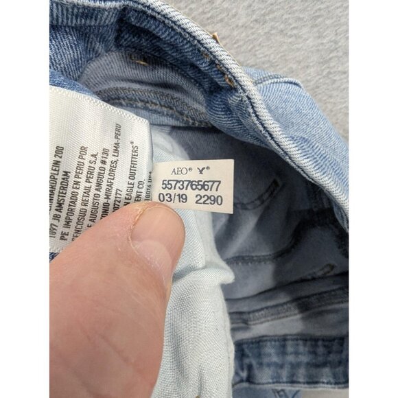 American Eagle Outfitters Curvy Mom Jeans Womens 18 Light Wash High Rise Stretch - Picture 16 of 16